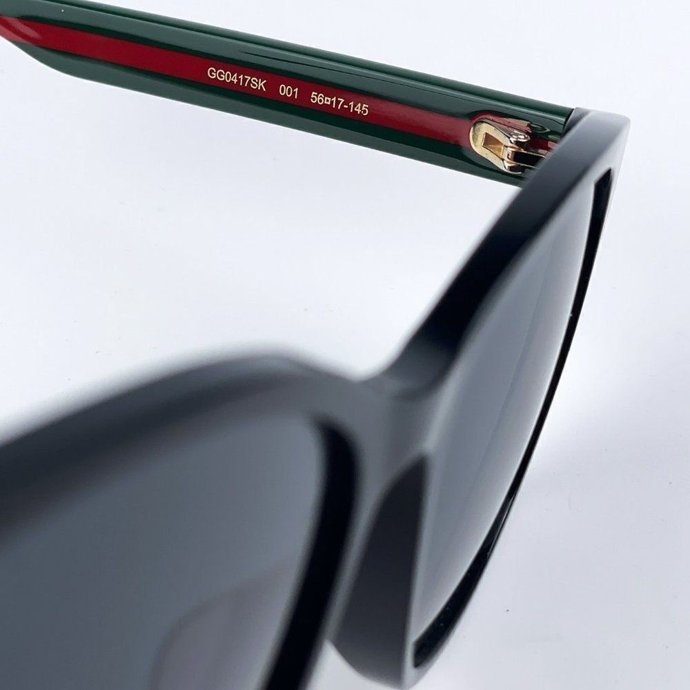 NEW Gucci GG0417SK 001 Black Multicolour Grey Oval Unisex Sunglasses - Picture 10 of 12